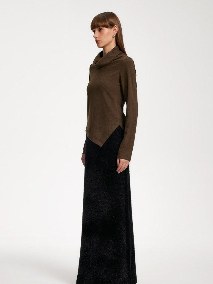 someonesometimes Elegant Slim Double Collar Long Sleeve Women Knit Polyester Sweaters