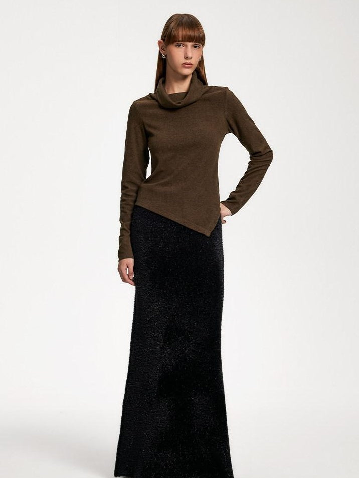 someonesometimes Elegant Slim Double Collar Long Sleeve Women Knit Polyester Sweaters