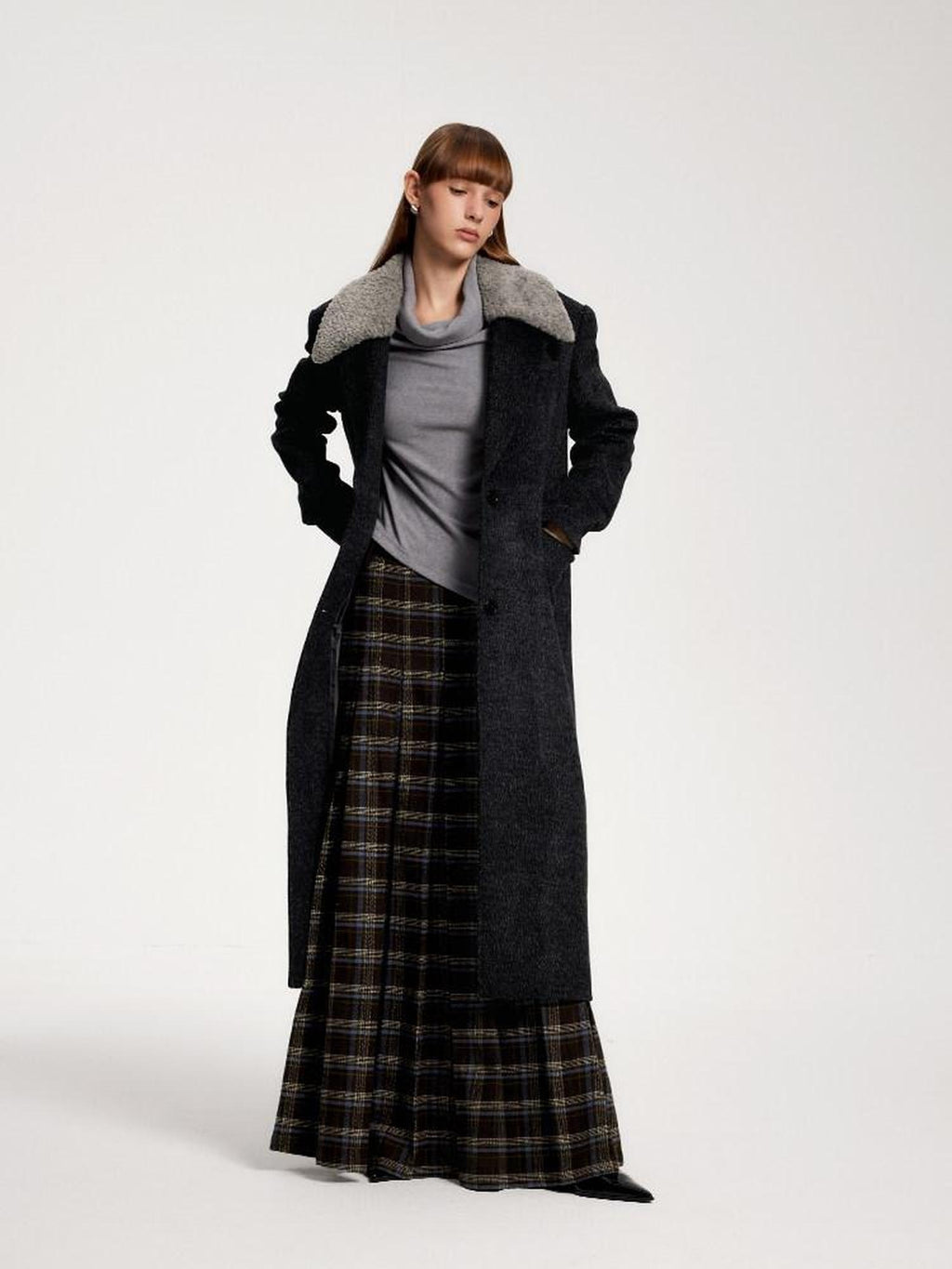 someonesometimes Elegant Slim Double Collar Long Sleeve Women Knit Polyester Sweaters