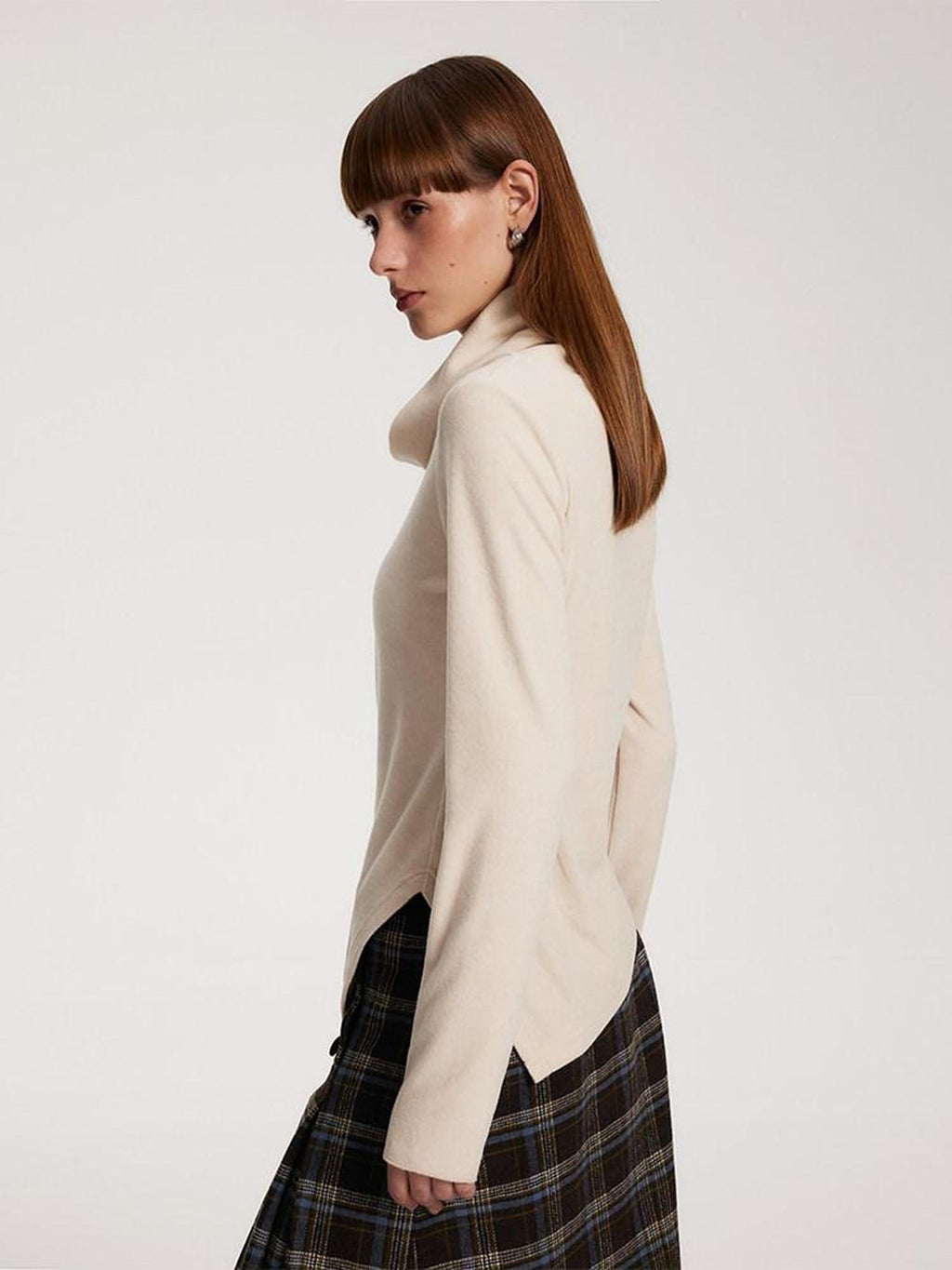 someonesometimes Elegant Slim Double Collar Long Sleeve Women Knit Polyester Sweaters