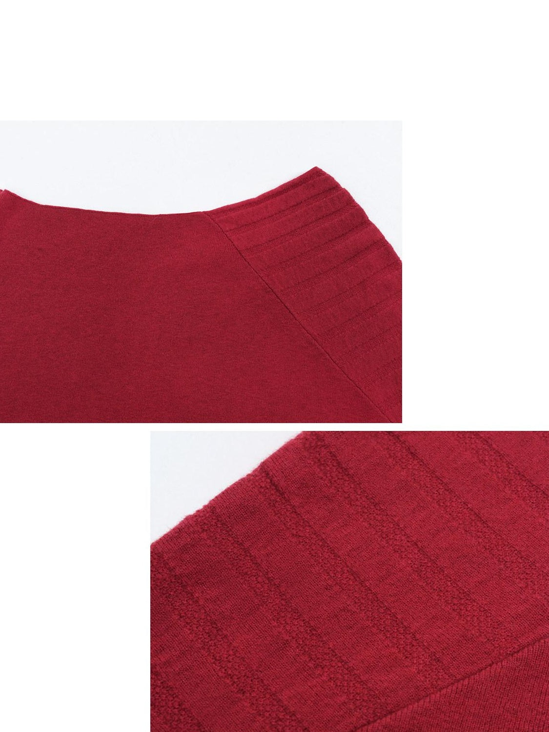 someonesometimes Fiery Red Asymmetric Slim Knit Pullover Women Slant Neck Sweaters
