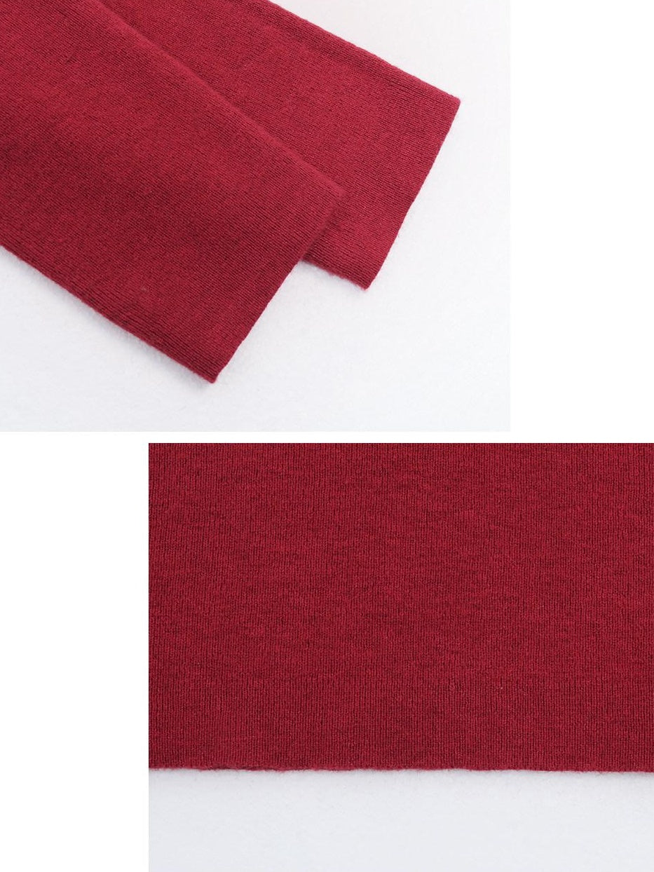 someonesometimes Fiery Red Asymmetric Slim Knit Pullover Women Slant Neck Sweaters