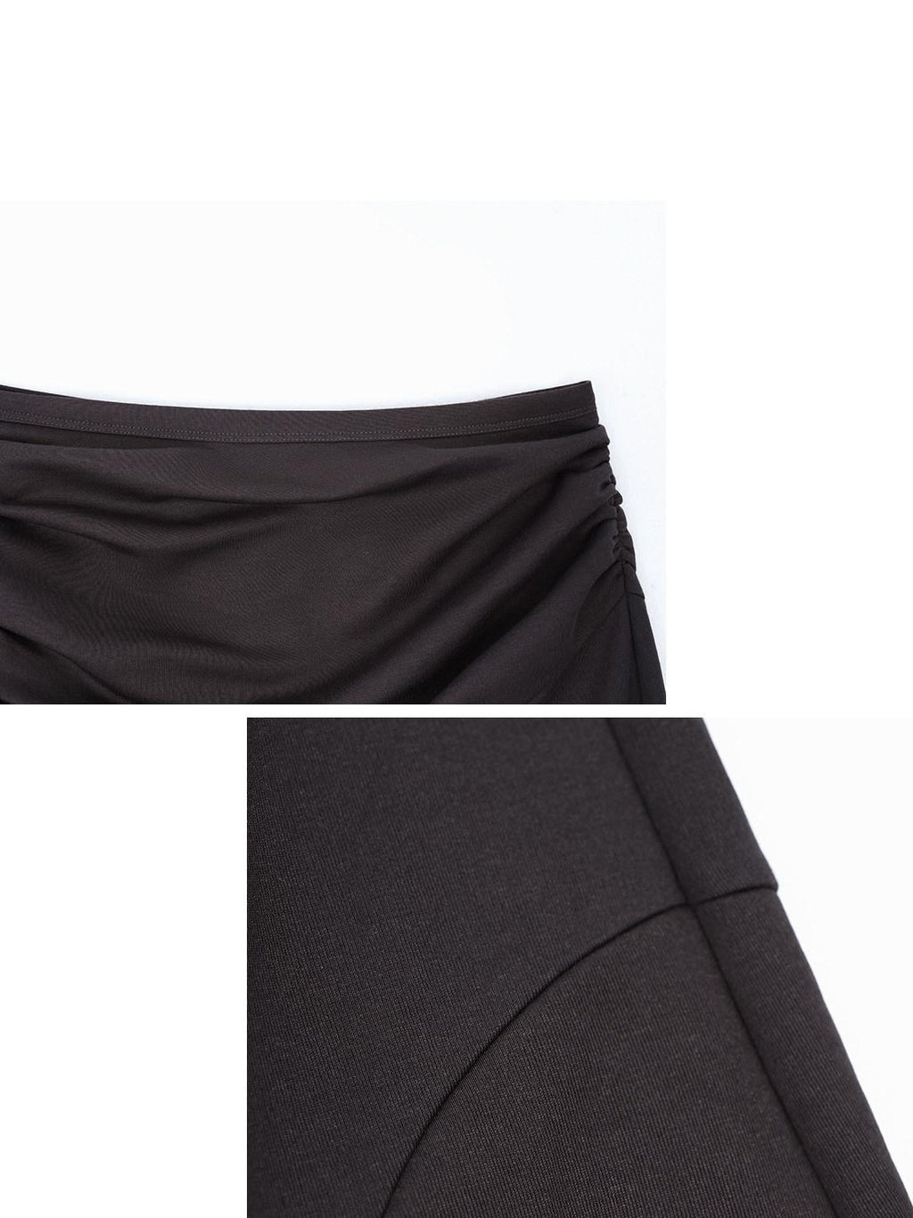 someonesometimes Flattering High Waist Paneling Mermaid Silhouette Black Cotton Maxi Skirts