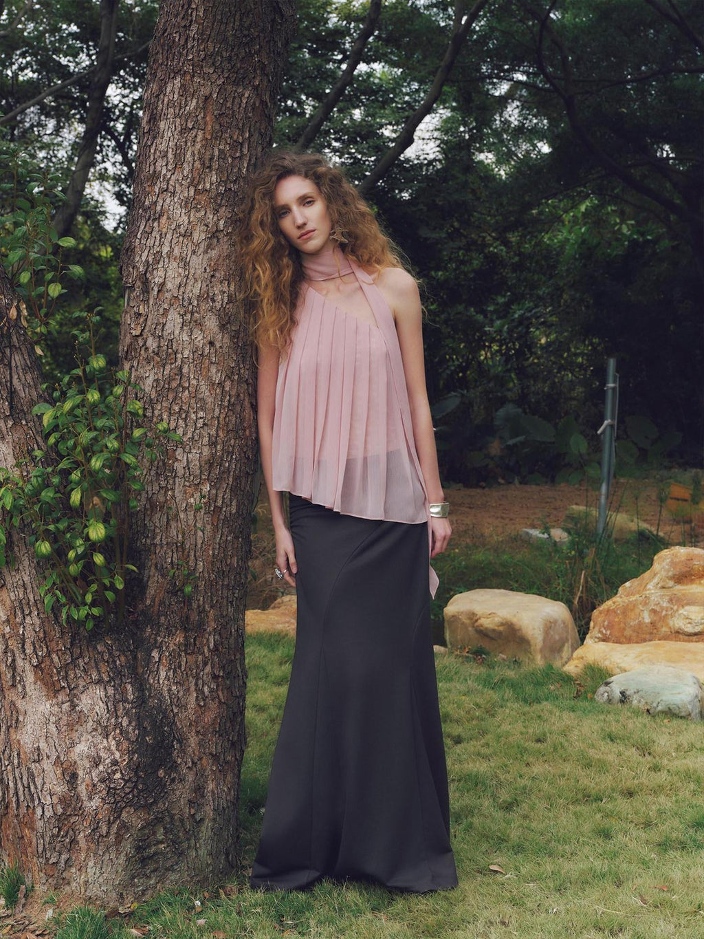 someonesometimes High Stretch Asymmetrical Patchwork Halter Loose Women Polyester Tank Tops