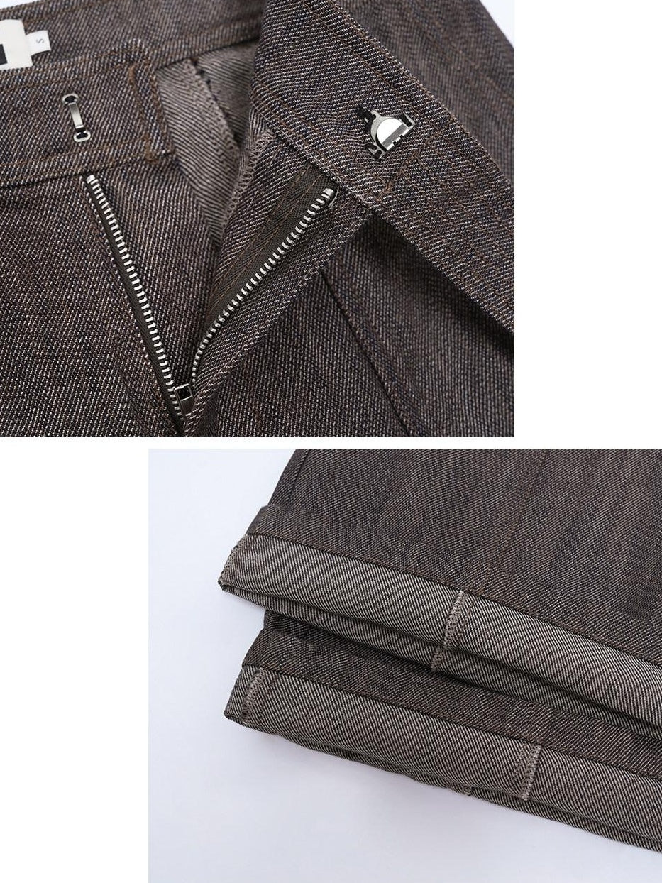 someonesometimes High Waist Cotton Linen Blend Casual Dove Gray Women Straight Leg Jeans