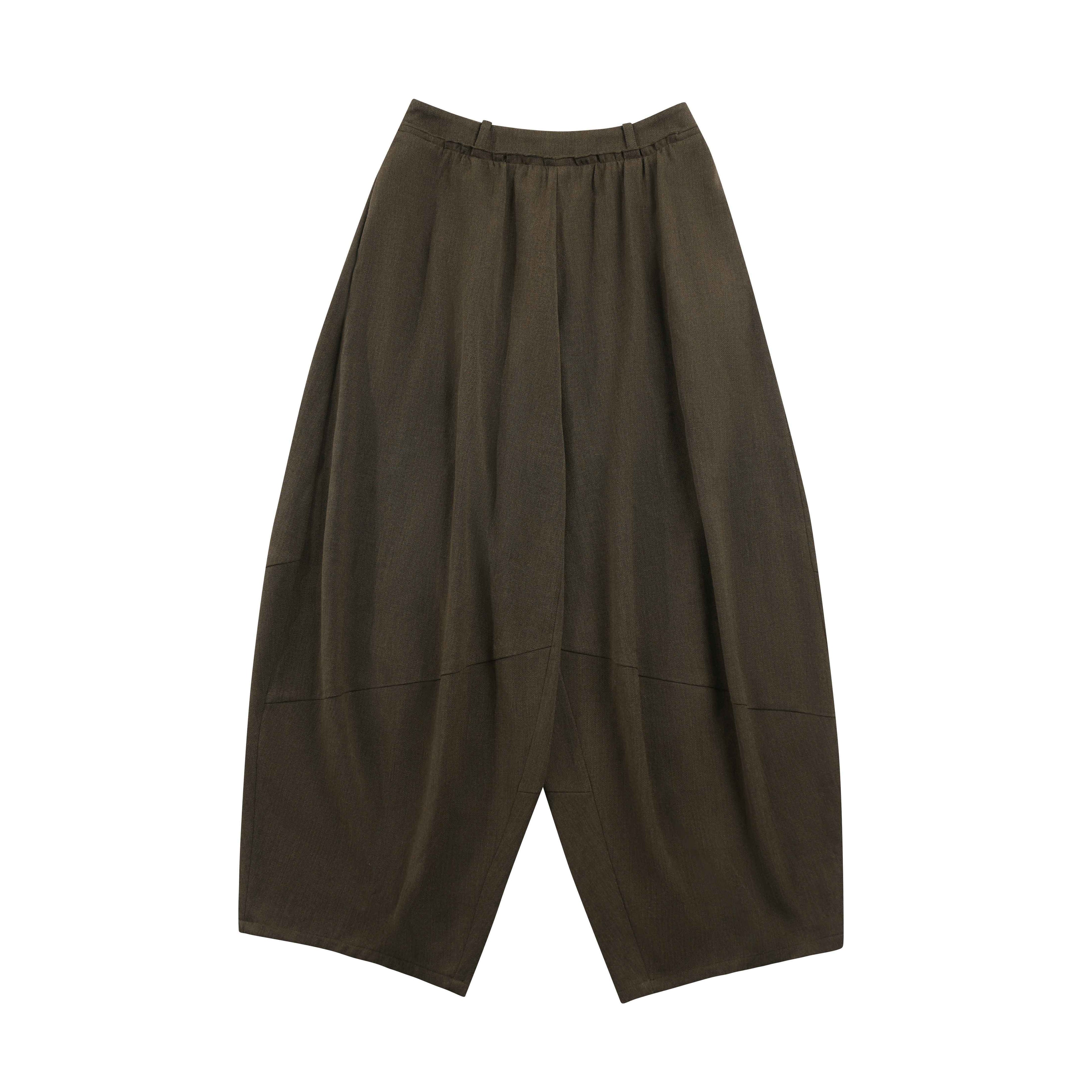 someonesometimes_High_Waist_Olive_Brown_Casual_Relaxed_Wide_Fit_Wool_Blend_Wide_Leg_Pants_MISSTT