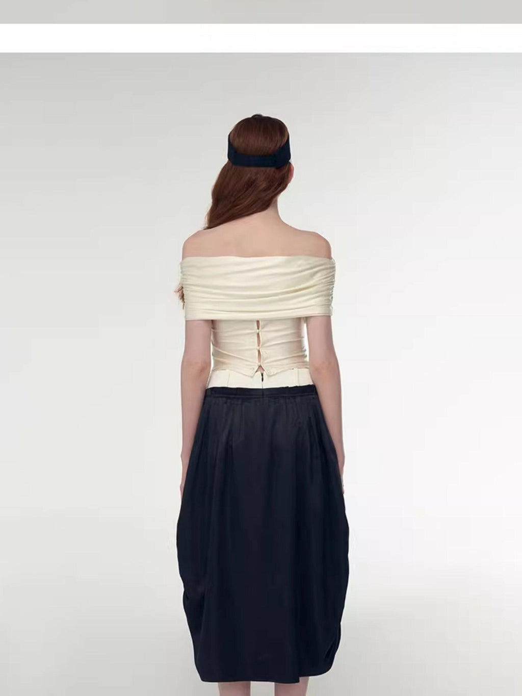 someonesometimes High Waist Pleated A Line Minimalist Work Casual Black Midi Skirts