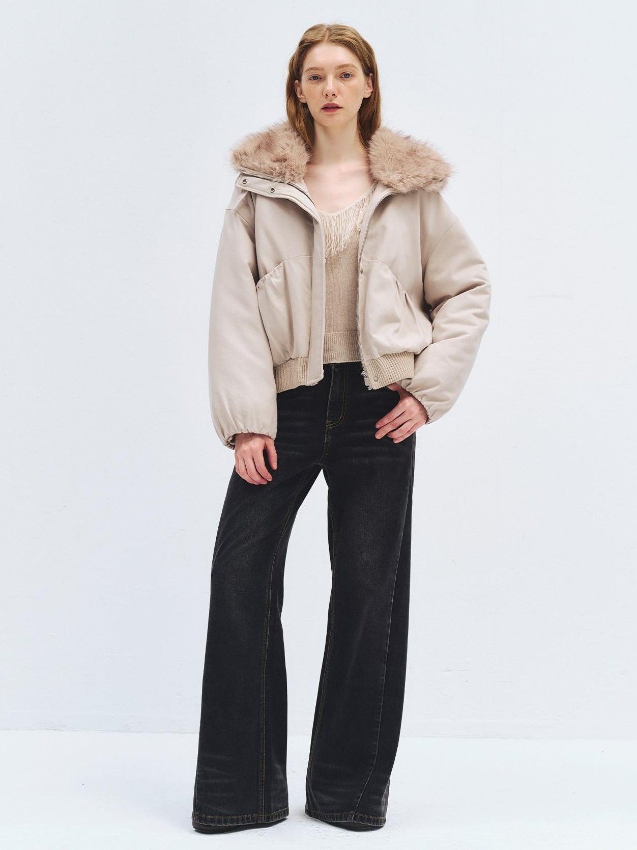 someonesometimes High Waist Washed Vintage Slim Fit Button Fly Women Ink Gray Straight Pants