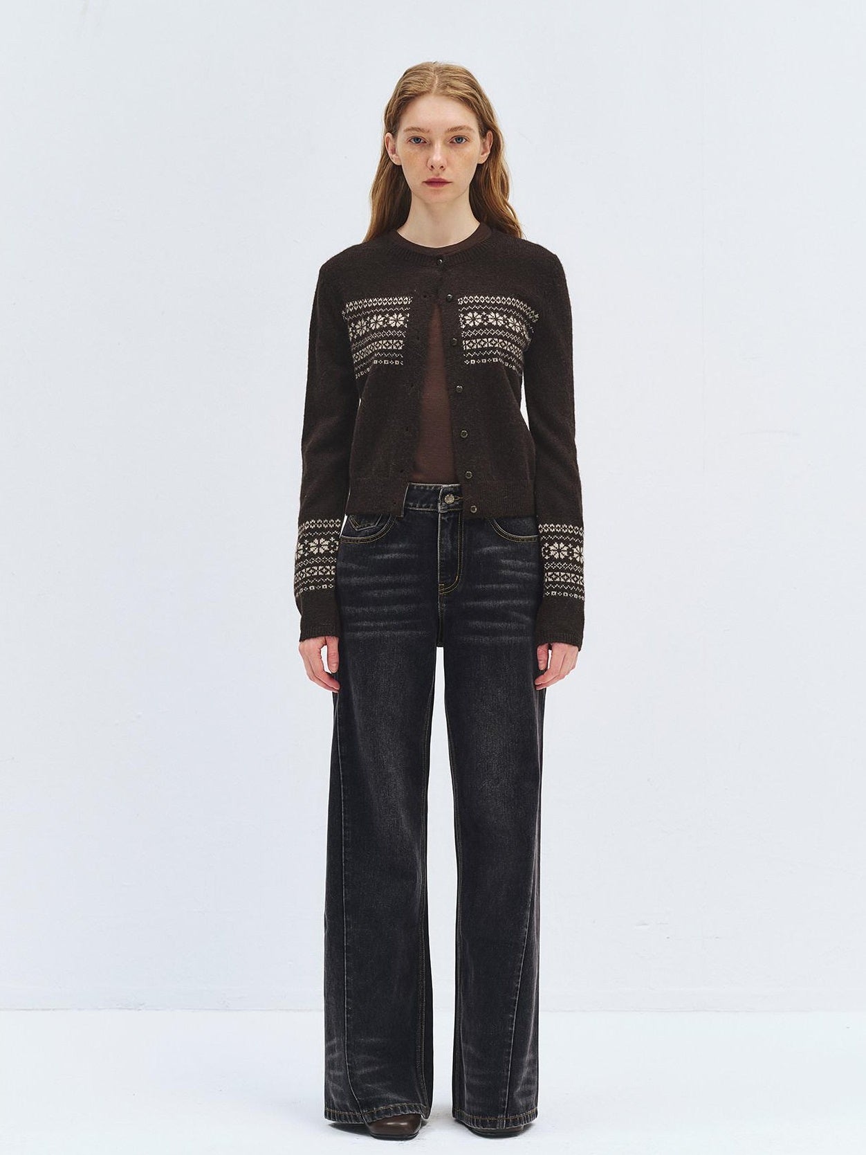 someonesometimes High Waist Washed Vintage Slim Fit Button Fly Women Ink Gray Straight Pants