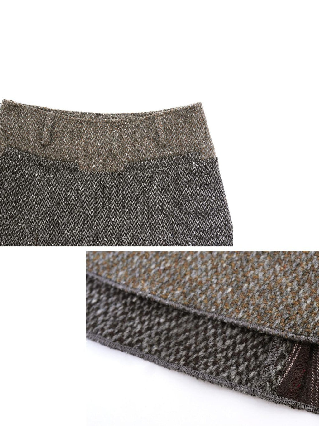 someonesometimes High Waist Wool Blend A Line Heather Grey Patchwork Women Maxi Skirts
