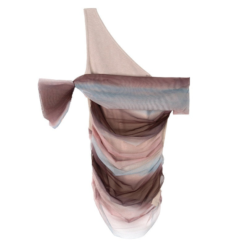 someonesometimes_Ice_Tie_Dye_One_Shoulder_Slim_Fit_Workwear_Women_Polyester_Short_Sleeve_T-Shirts_MISSTT