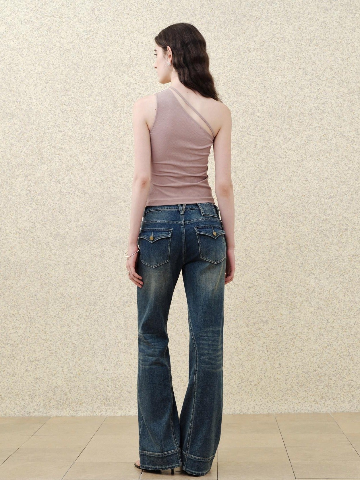 someonesometimes Lace Floral Tie Strap Slim Fit Mauve Cotton Blend Women Tank Tops