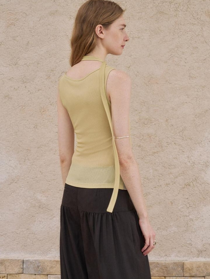 someonesometimes Lightweight Lyocell Blend Mesh Cutout Slim Fit Layering For Women Tank Tops