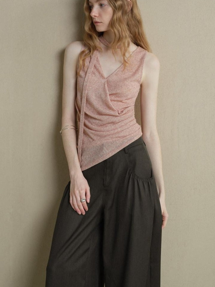 someonesometimes Lightweight Poly Blend Office Slim Fit Strappy Solid Blush Women Camisoles