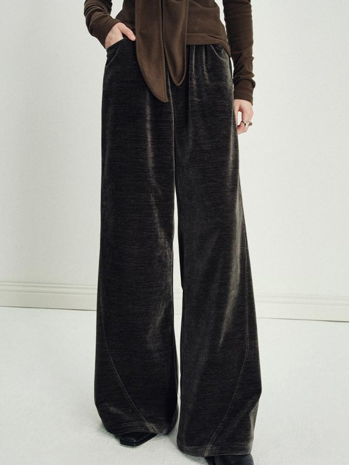 someonesometimes Lightweight Polyester Minimal Natural Waist Pocket Women Olive Wide Leg Pants