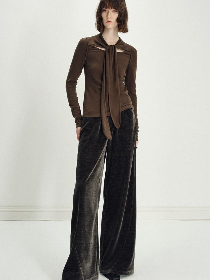 someonesometimes Lightweight Polyester Minimal Natural Waist Pocket Women Olive Wide Leg Pants