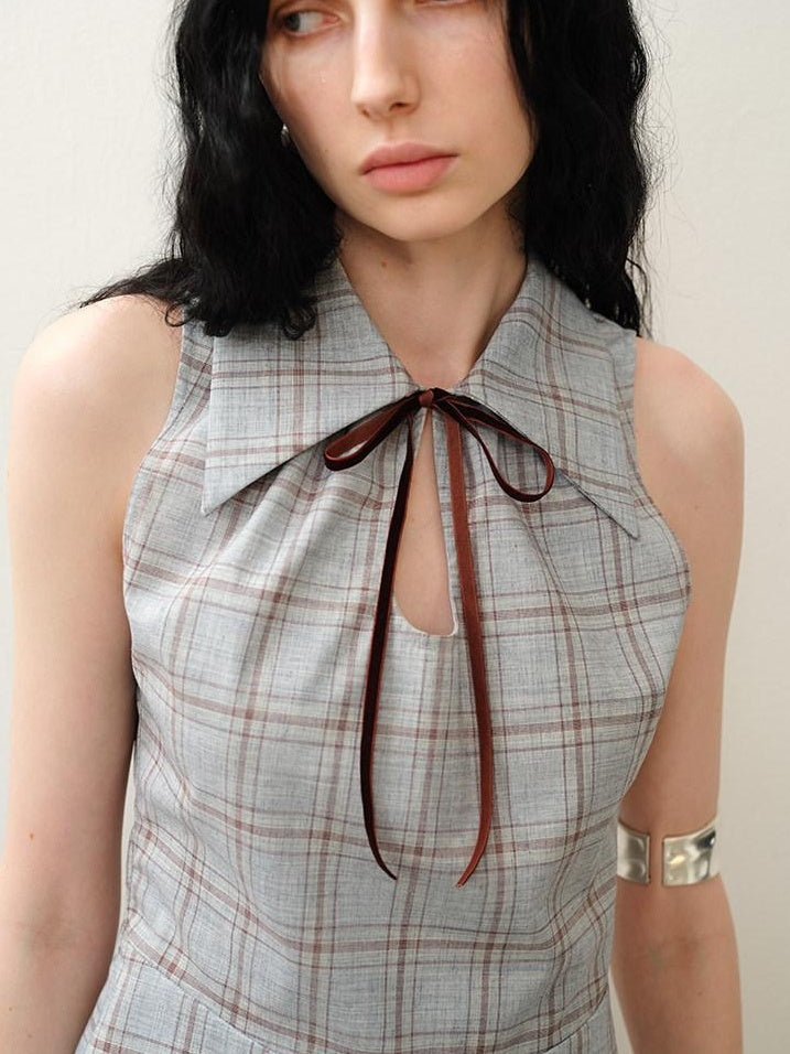 someonesometimes Lightweight Polyester Two Piece Plaid Short Sleeve Pullover Top & Skirt Sets