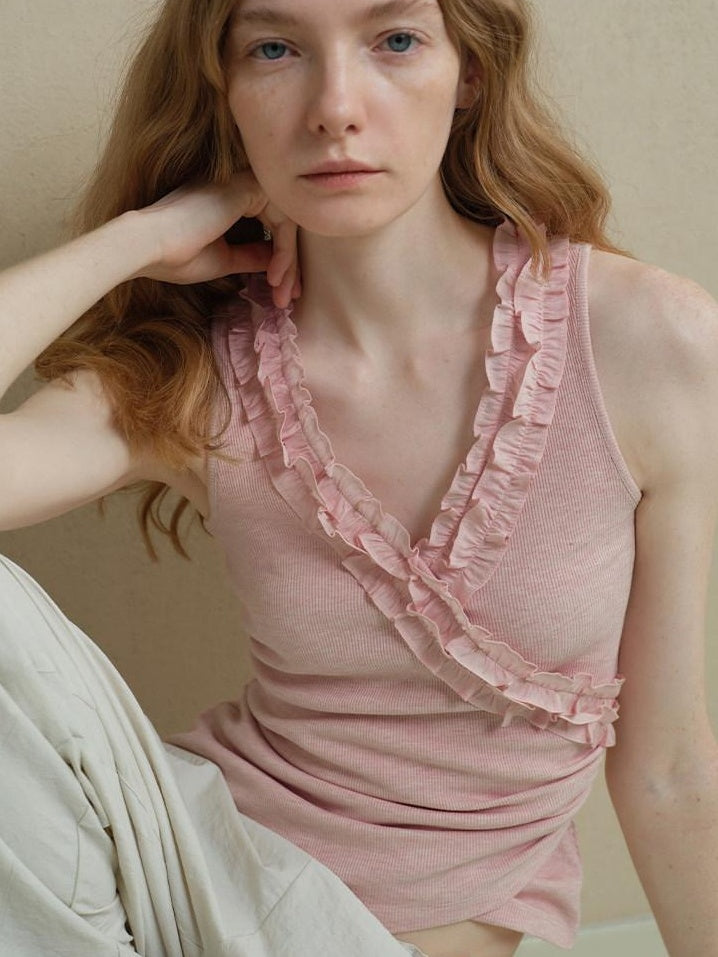 someonesometimes Lightweight Ruched Blush Pink Office Slim Fit Polyester Blend Women Tank Tops
