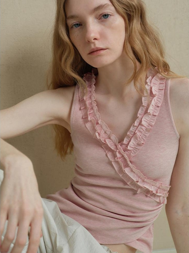 someonesometimes Lightweight Ruched Blush Pink Office Slim Fit Polyester Blend Women Tank Tops