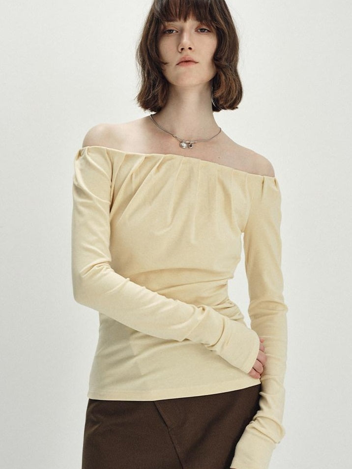 someonesometimes Lyocell Blend Slim Fit Ruching Youth Casual Goose Yellow Long Sleeve T-Shirts