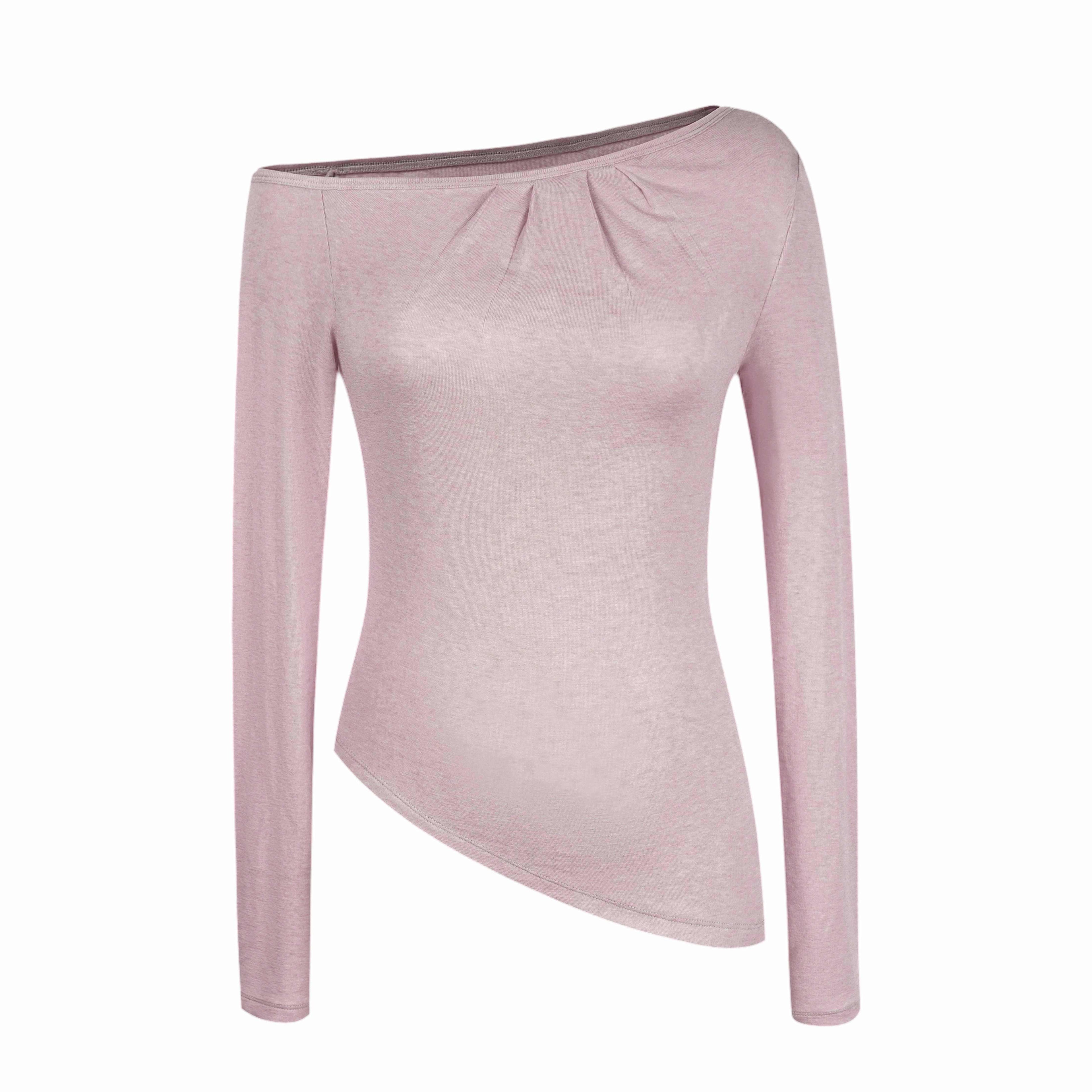 someonesometimes_Lyocell_Wool_Blend_Lightweight_Asymmetric_Neck_Slim_Casual_Long_Sleeve_T-Shirts_MISSTT