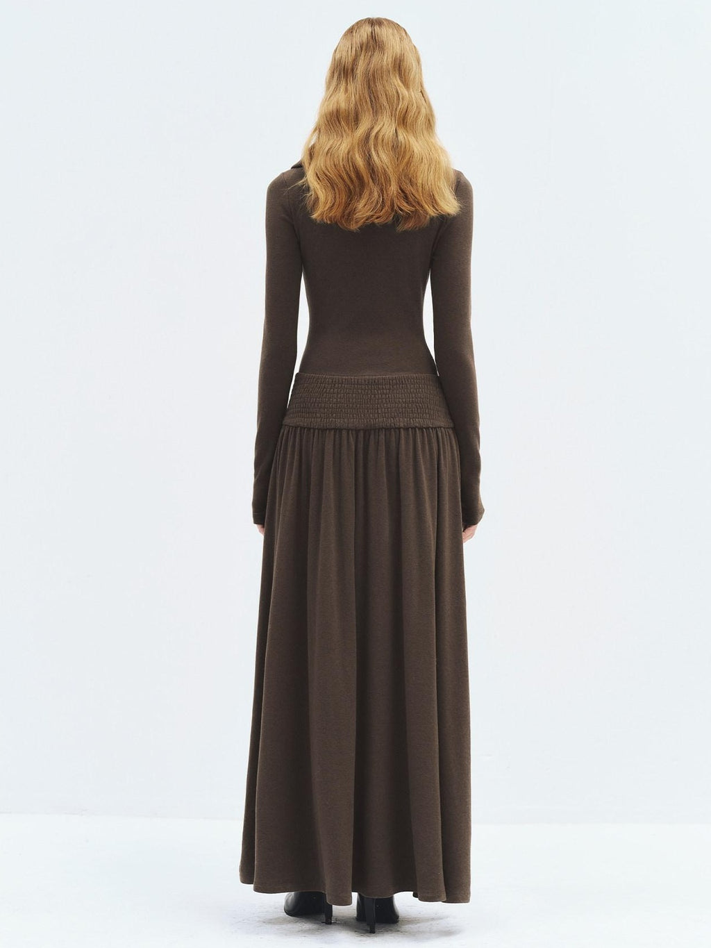 someonesometimes Minimalist Slim H Silhouette Long Sleeve Viscose Blend Travel Maxi Dresses