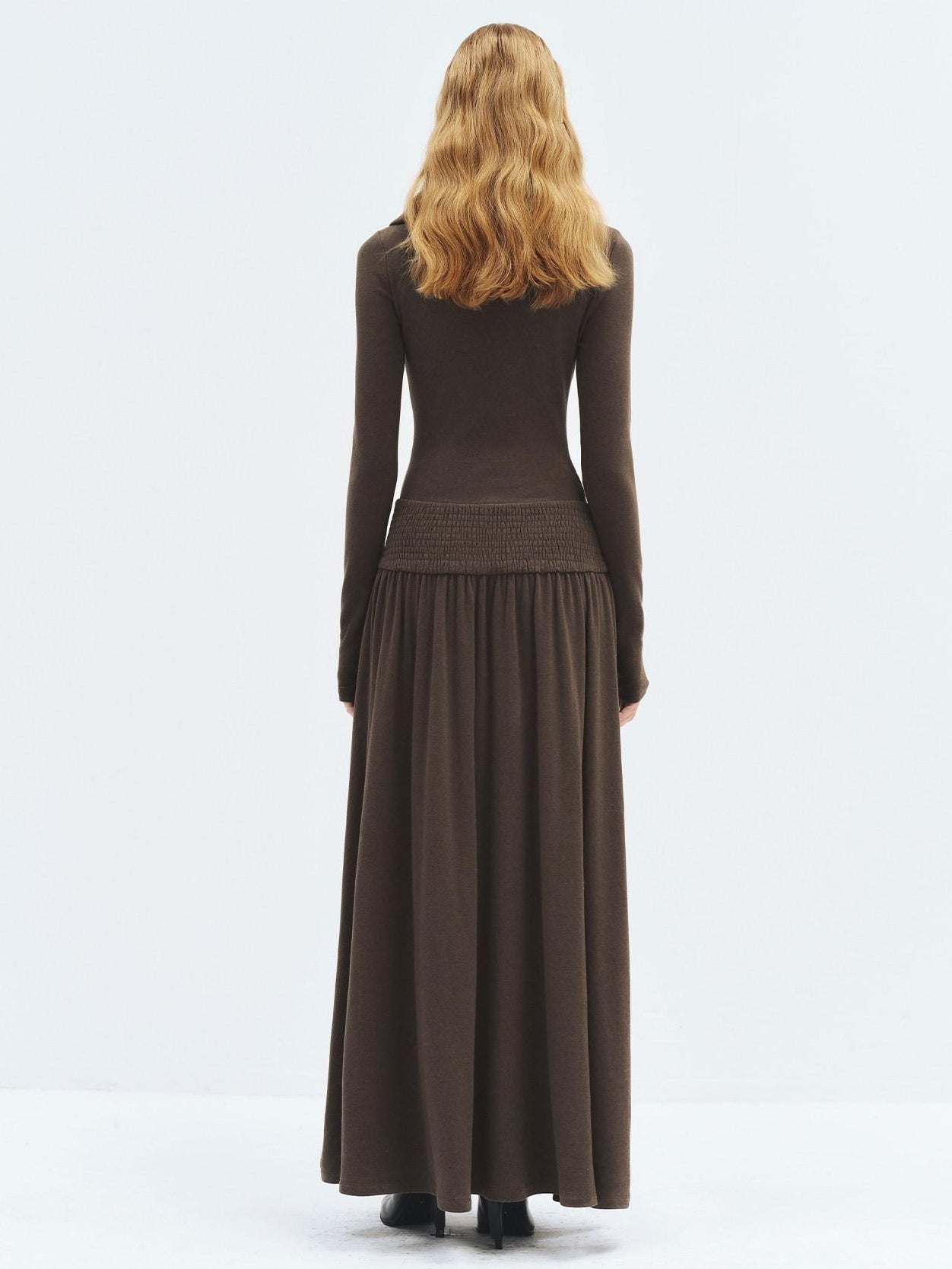 someonesometimes Minimalist Slim H Silhouette Long Sleeve Viscose Blend Travel Maxi Dresses