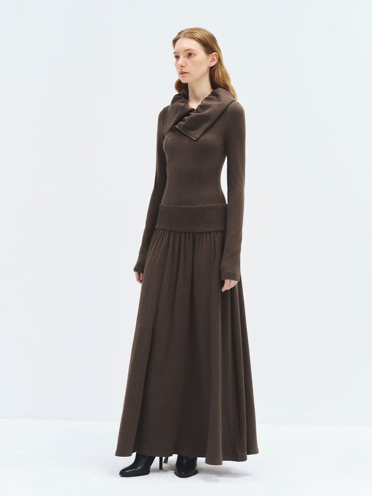 someonesometimes Minimalist Slim H Silhouette Long Sleeve Viscose Blend Travel Maxi Dresses