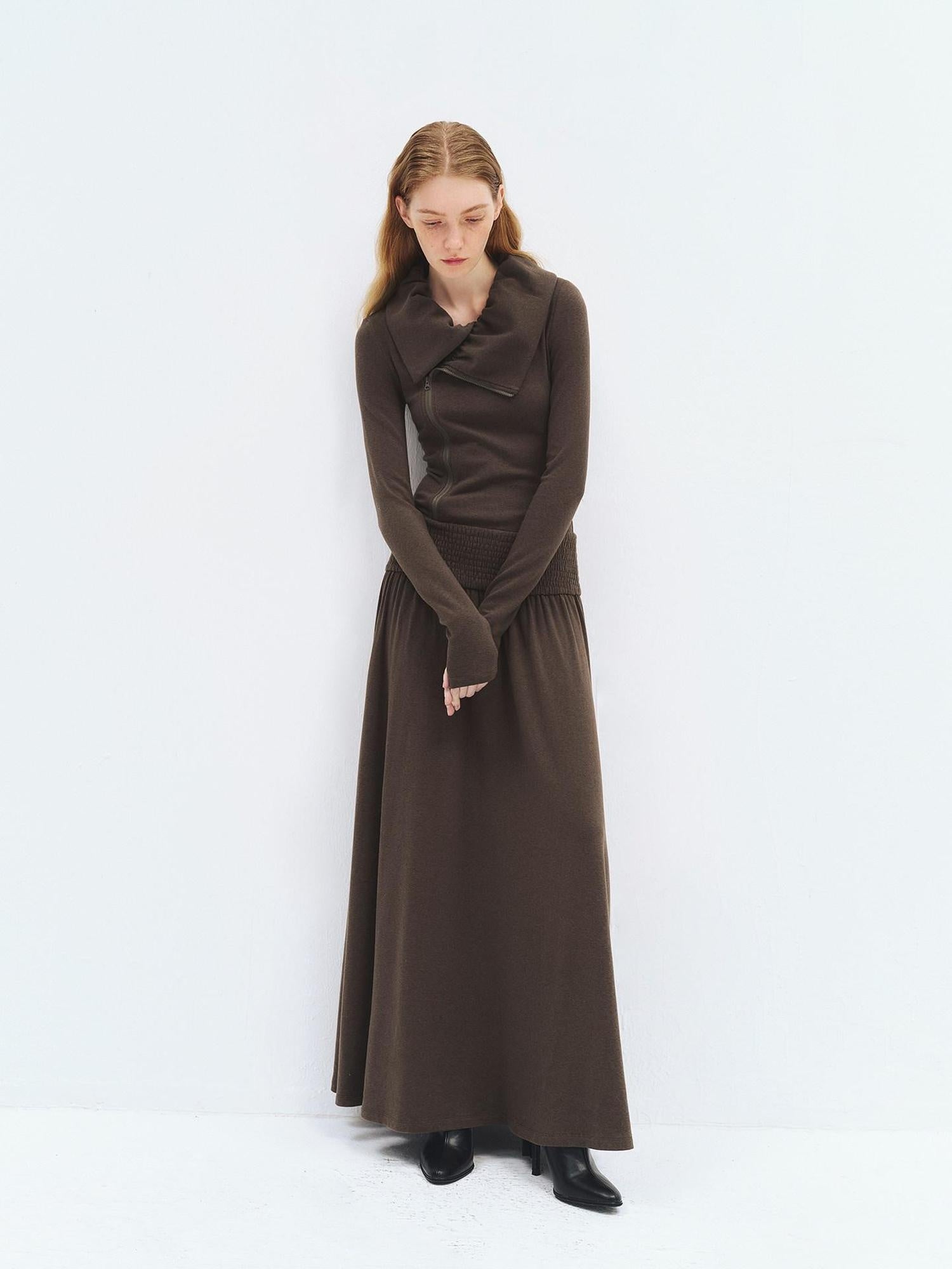 someonesometimes Minimalist Slim H Silhouette Long Sleeve Viscose Blend Travel Maxi Dresses