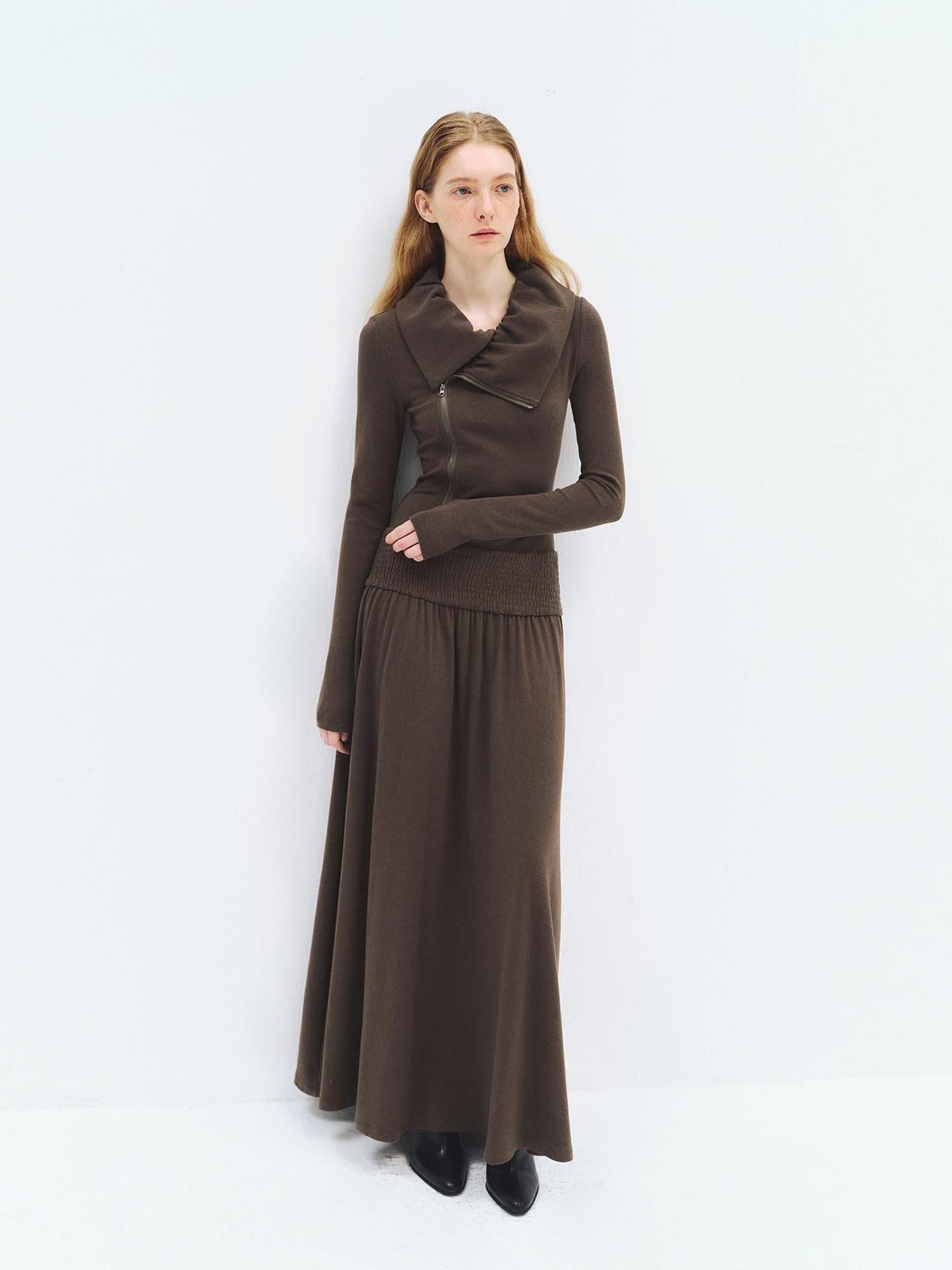 someonesometimes Minimalist Slim H Silhouette Long Sleeve Viscose Blend Travel Maxi Dresses