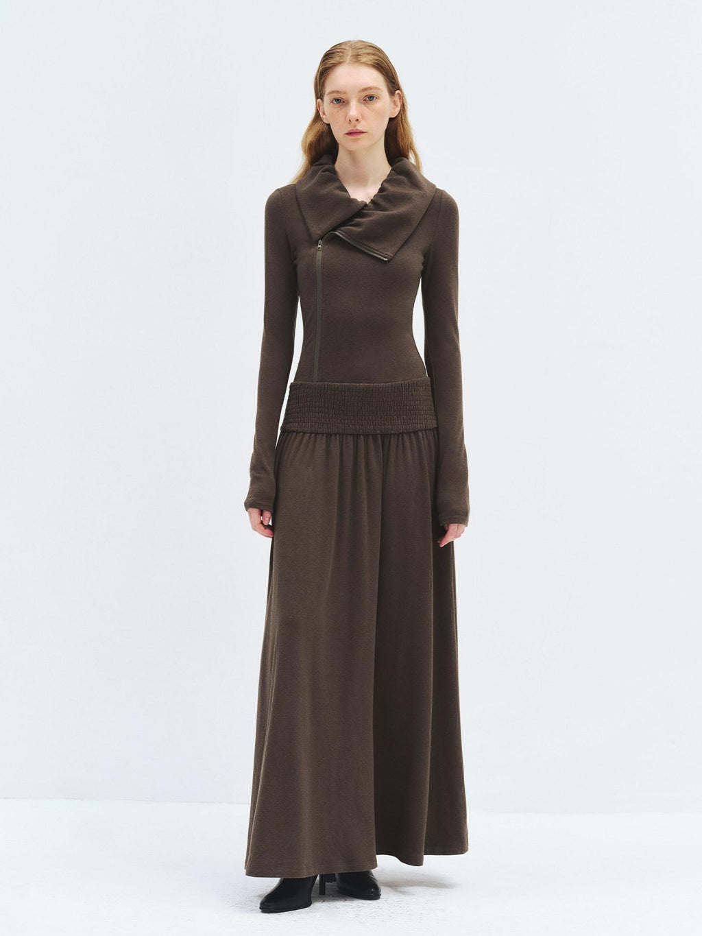 someonesometimes Minimalist Slim H Silhouette Long Sleeve Viscose Blend Travel Maxi Dresses