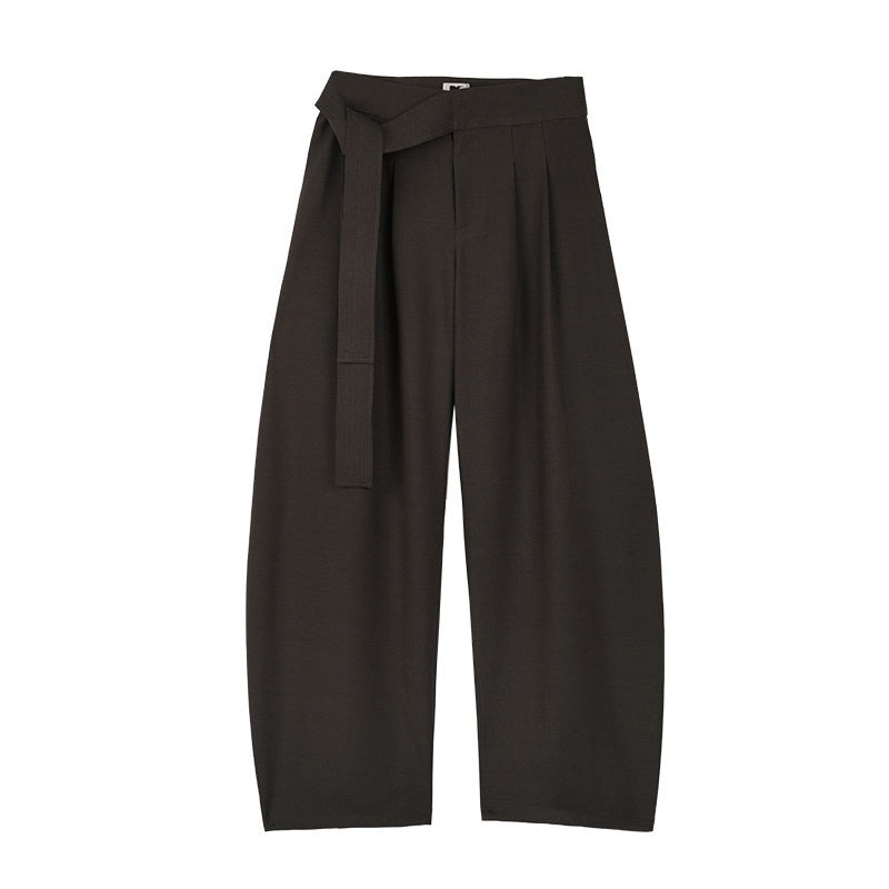 someonesometimes_Minimalist_Work_Natural_Waist_Button_Tea_Brown_Stretch_Wide_Leg_Pants_MISSTT
