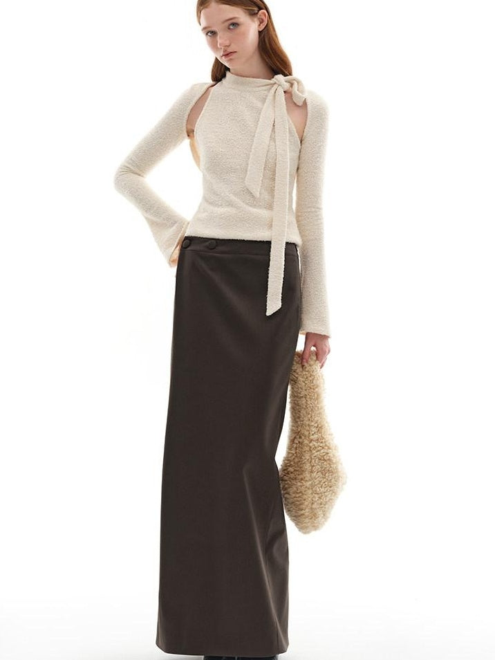 someonesometimes Moisture Wicking Slim Fit Crewneck Long Sleeve Women Cream Apricot Knit Sweaters