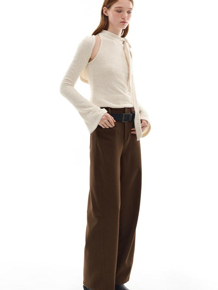 someonesometimes Moisture Wicking Slim Fit Crewneck Long Sleeve Women Cream Apricot Knit Sweaters