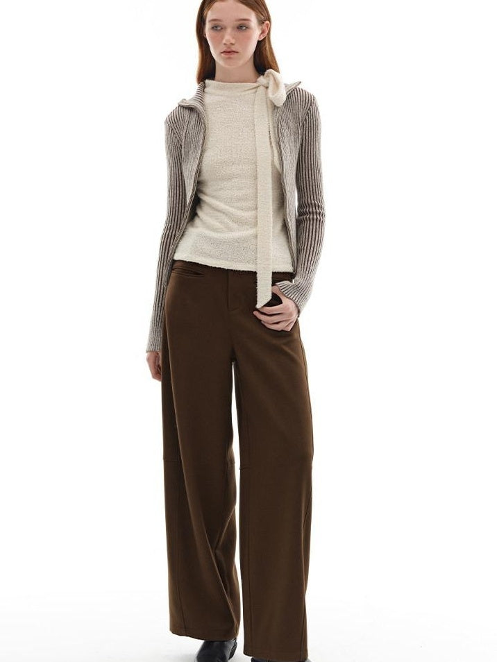 someonesometimes Moisture Wicking Slim Fit Crewneck Long Sleeve Women Cream Apricot Knit Sweaters