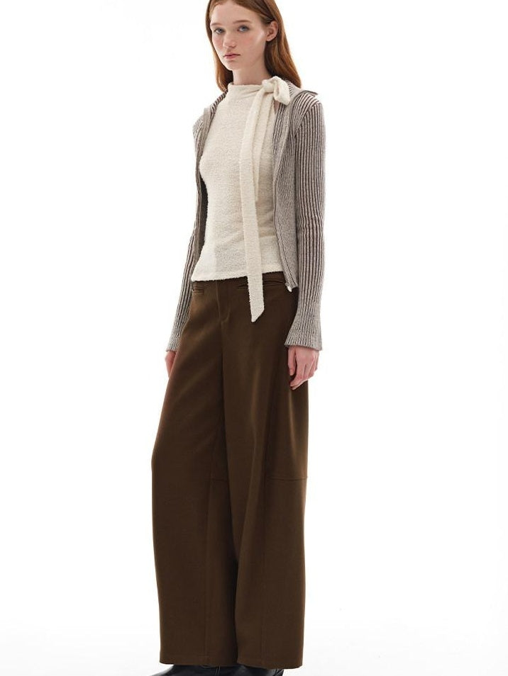 someonesometimes Moisture Wicking Slim Fit Crewneck Long Sleeve Women Cream Apricot Knit Sweaters