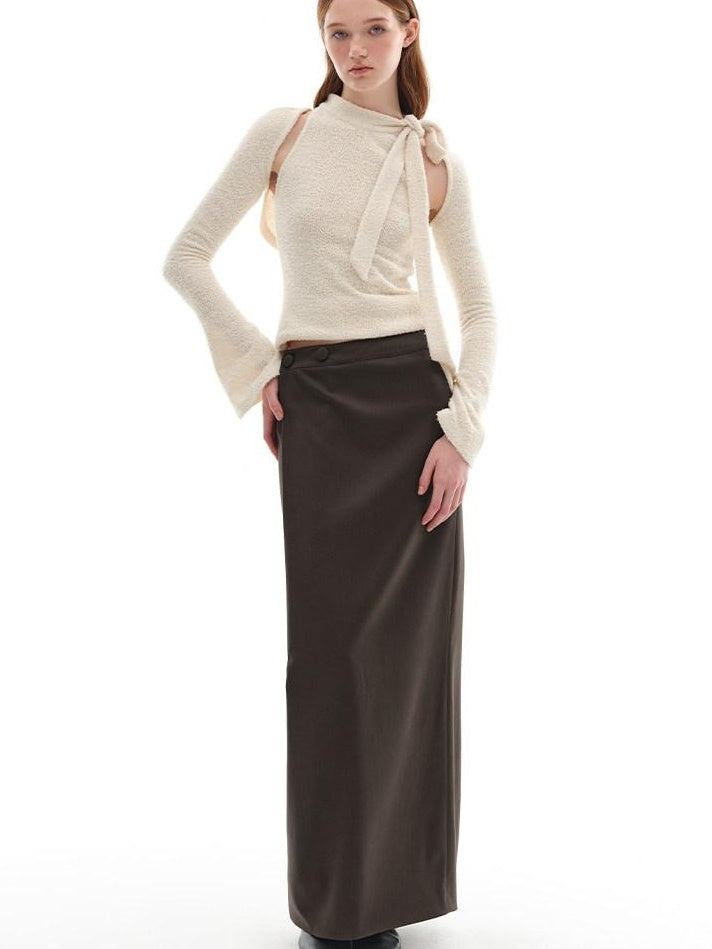 someonesometimes Moisture Wicking Slim Fit Crewneck Long Sleeve Women Cream Apricot Knit Sweaters