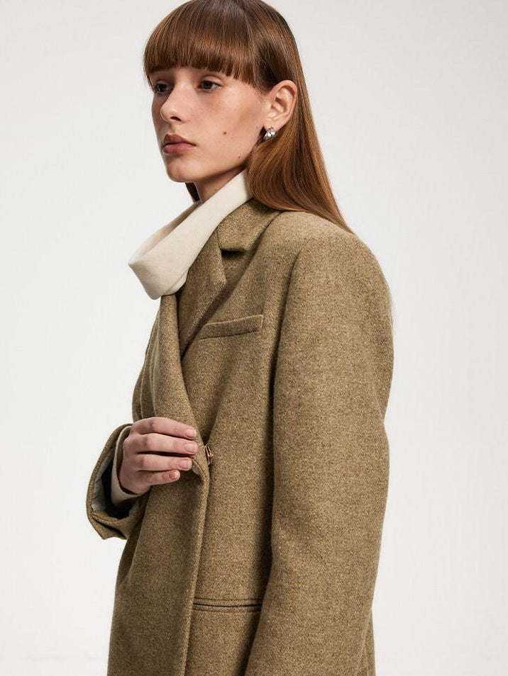 someonesometimes Original Design Long Sleeve Polyester Office Camel Blazer Skirt Top & Skirt Sets