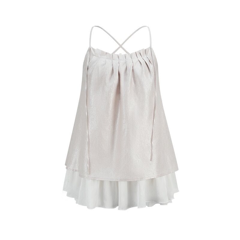 someonesometimes_Original_Design_Ruffle_Trim_Loose_Fit_Lyocell_Blend_Women_Solid_Color_Camisoles_MISSTT