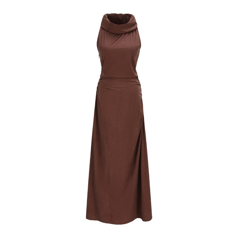 someonesometimes_Pleated_Cinched_Waist_Aline_Wide_Collar_Lyocell_Maxi_Dresses_MISSTT