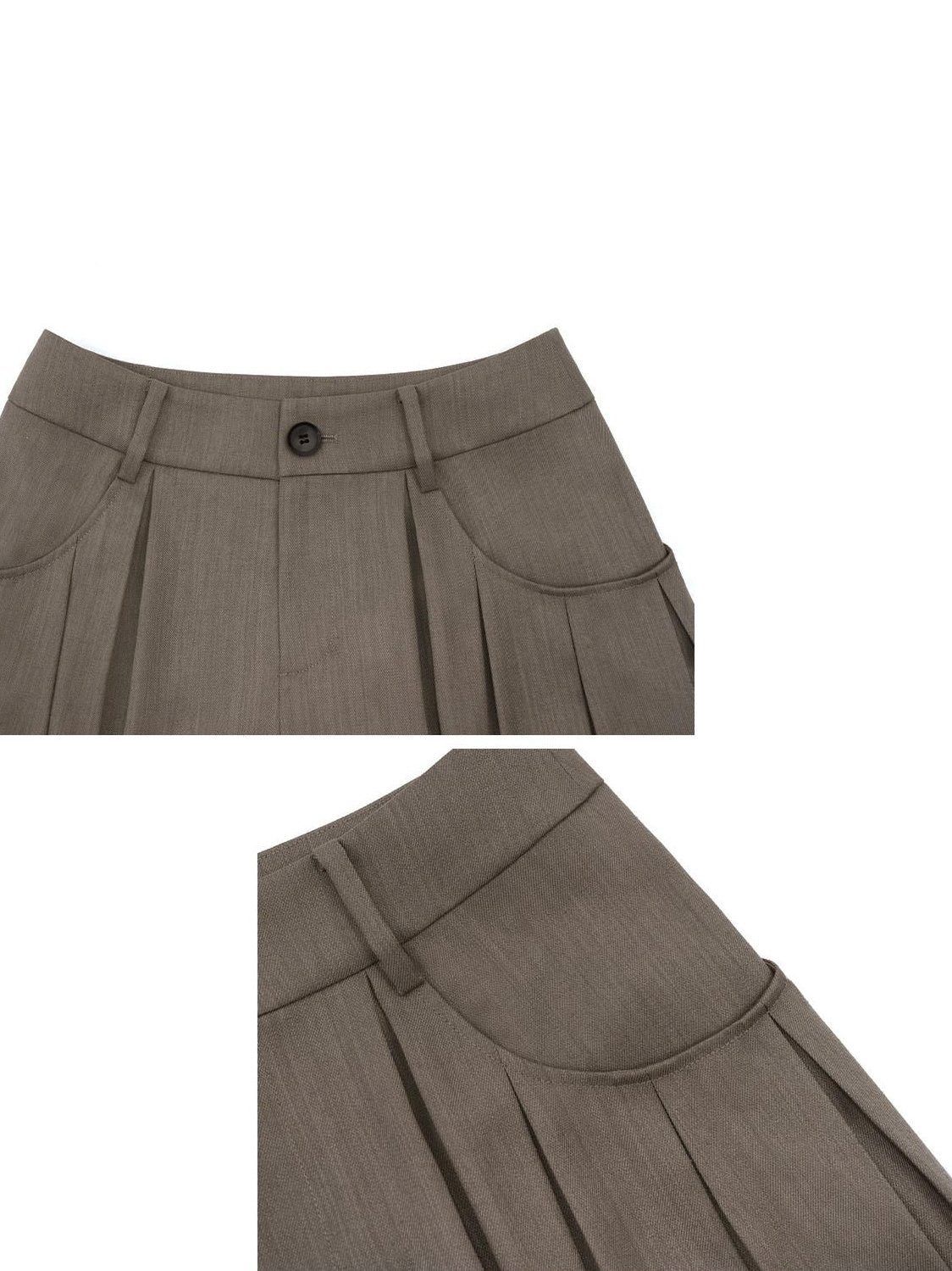 someonesometimes Polyester Cotton Lined Casual Curved Cut Natural Waist Women Wide Leg Pants