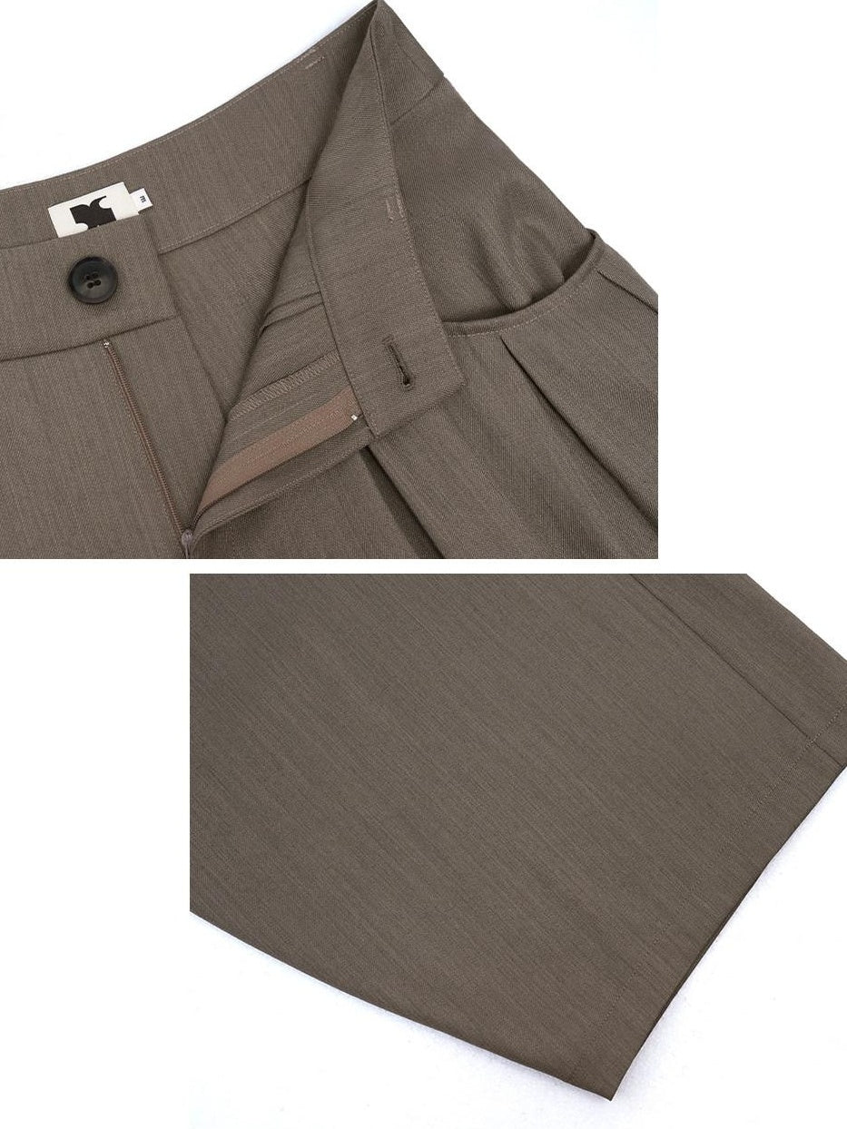 someonesometimes Polyester Cotton Lined Casual Curved Cut Natural Waist Women Wide Leg Pants