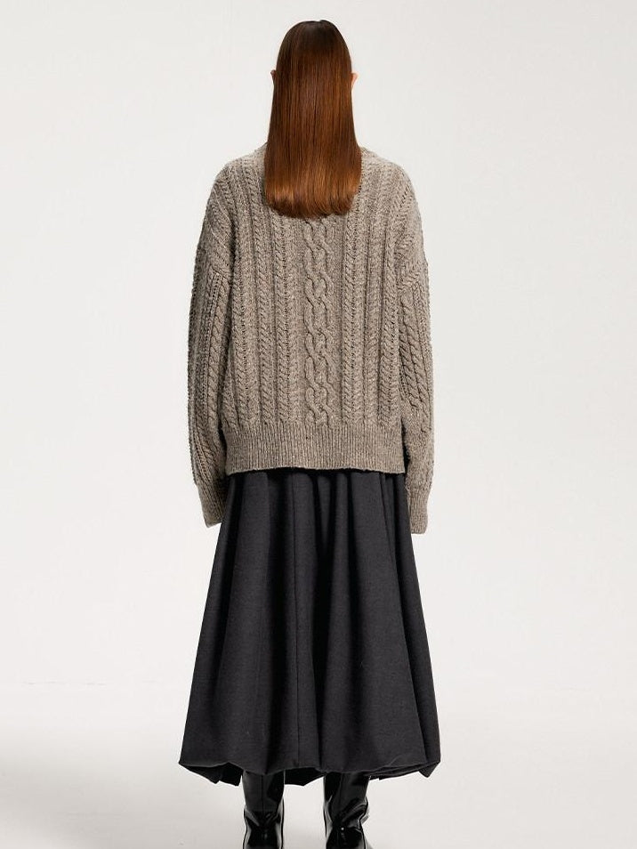 someonesometimes Recycled Blend Commuter Loose Fit Round Neck Knit Pullover Women Sweaters