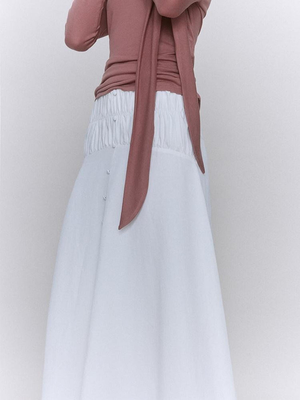 someonesometimes Recycled Viscose Linen Blend High Waist Asymmetric A Line Women Maxi Skirts