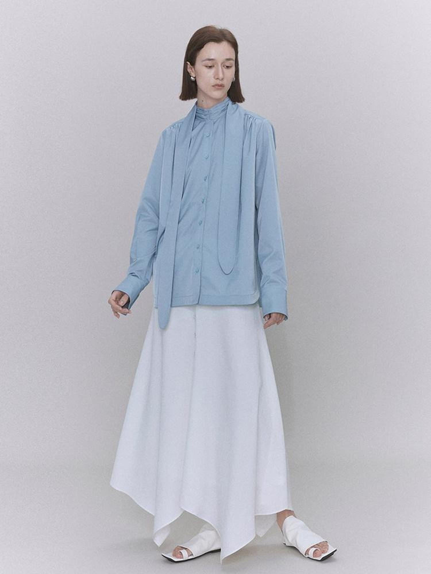 someonesometimes Recycled Viscose Linen Blend High Waist Asymmetric A Line Women Maxi Skirts