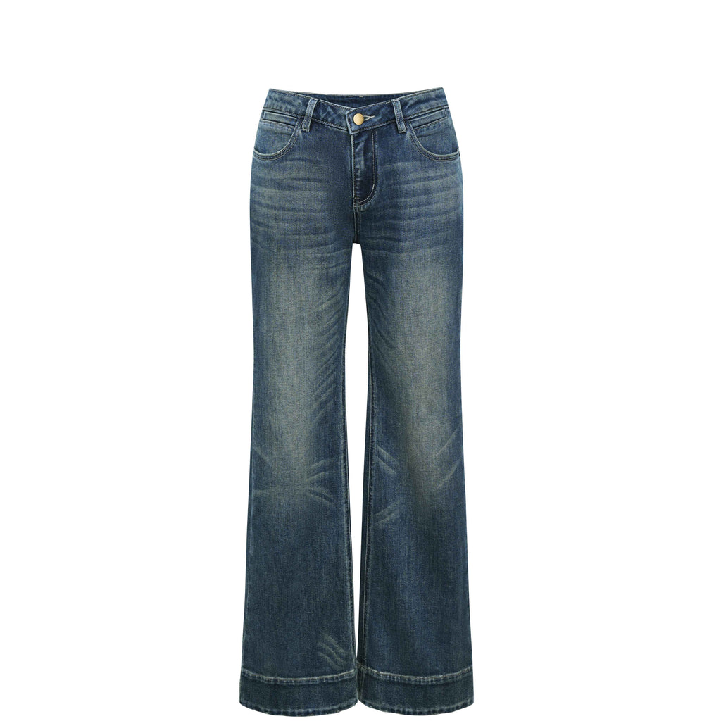 someonesometimes_Ripped_Distressed_Slim_Fit_Low_Waist_Women_Cotton_Vintage_Blue_Flared_Jeans_MISSTT