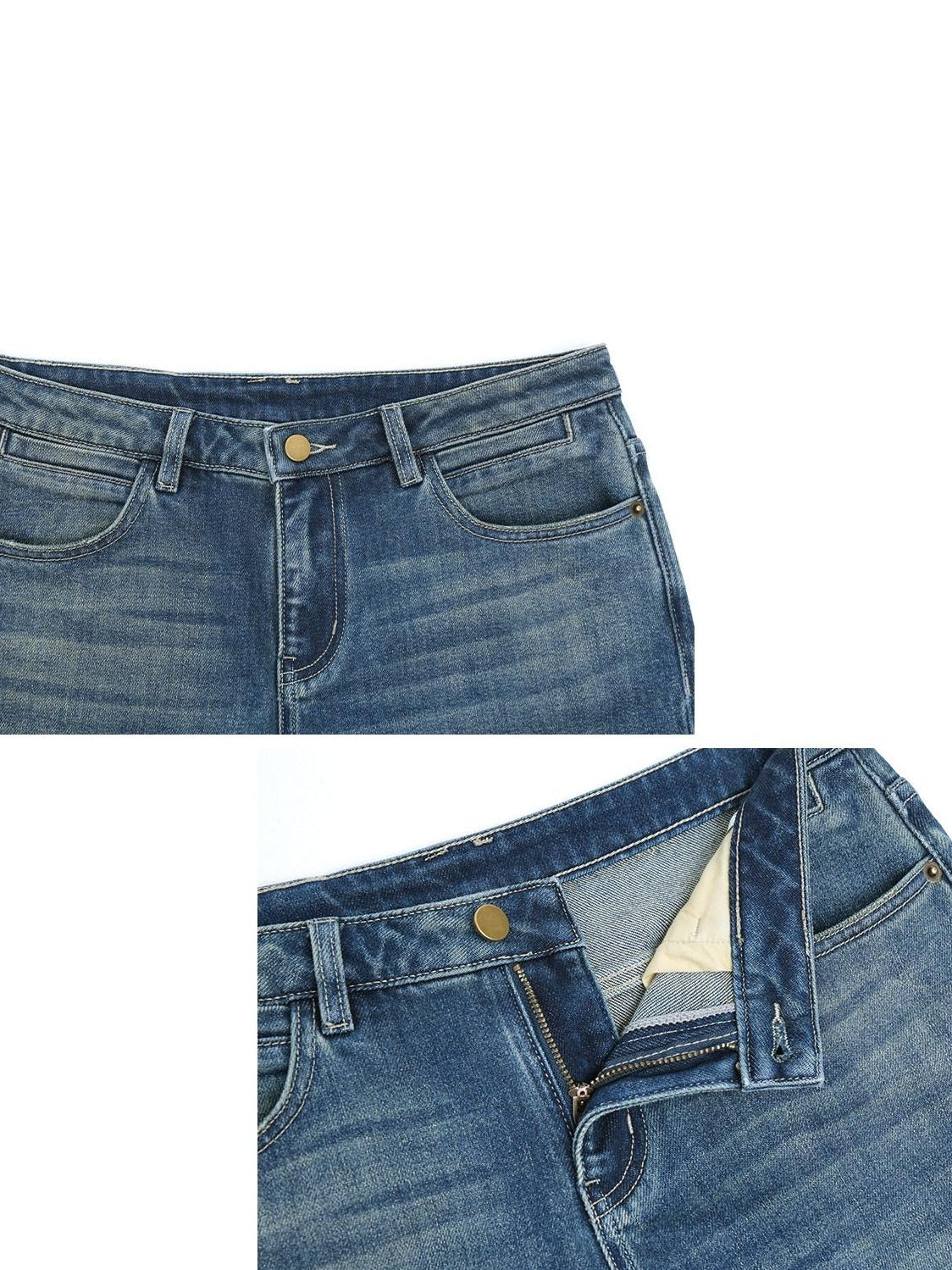 someonesometimes Ripped Distressed Slim Fit Low Waist Women Cotton Vintage Blue Flared Jeans