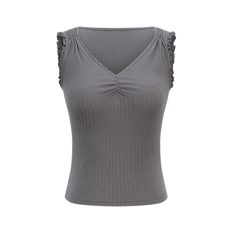 someonesometimes_Ruffle_Edge_Original_Slim_Strappy_Crop_Viscose_Blend_Top_&_Skirt_Sets_MISSTT