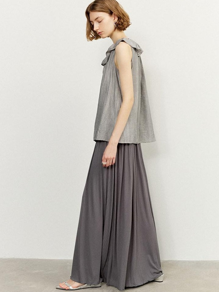 someonesometimes Ruffle Edge Original Slim Strappy Crop Viscose Blend Top & Skirt Sets