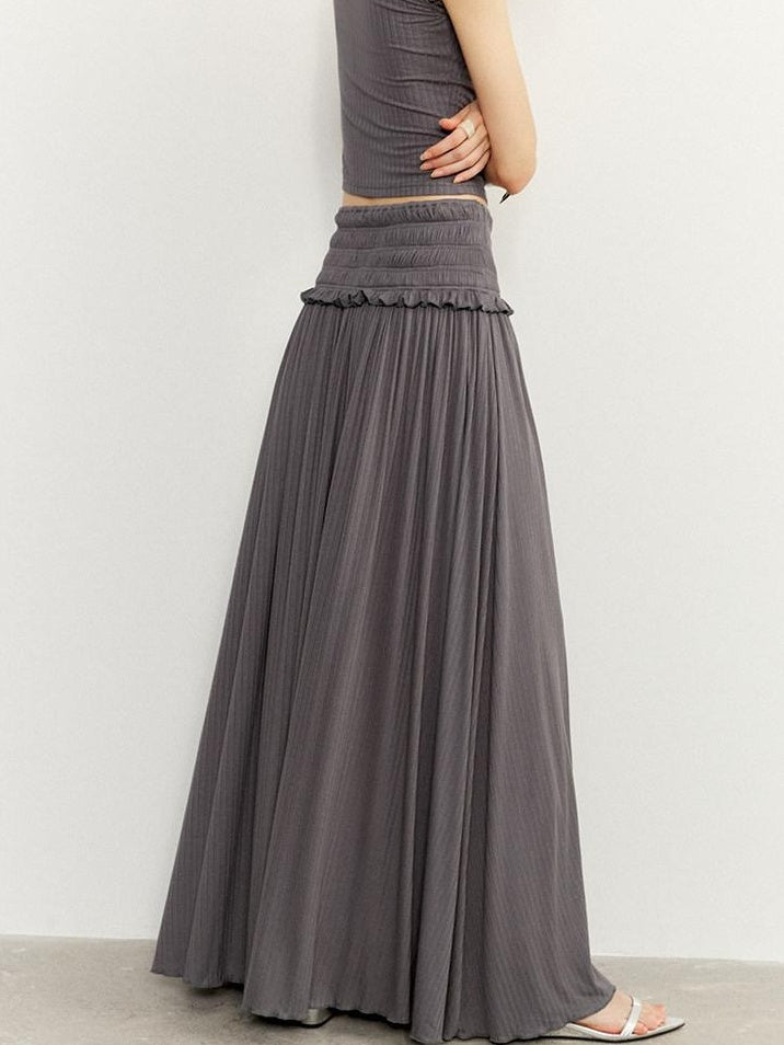 someonesometimes Ruffle Edge Original Slim Strappy Crop Viscose Blend Top & Skirt Sets